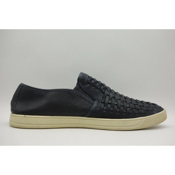 Steve Madden Navy Blue Woven Leather Casual Slip On Loafers Shoes Men\'s 12 M